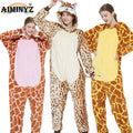 For ODM Plus Size Cartoon Animal Adult Autumn Winter Warm Comfortable Leisure Homewear Pajamas with Long Sleeves