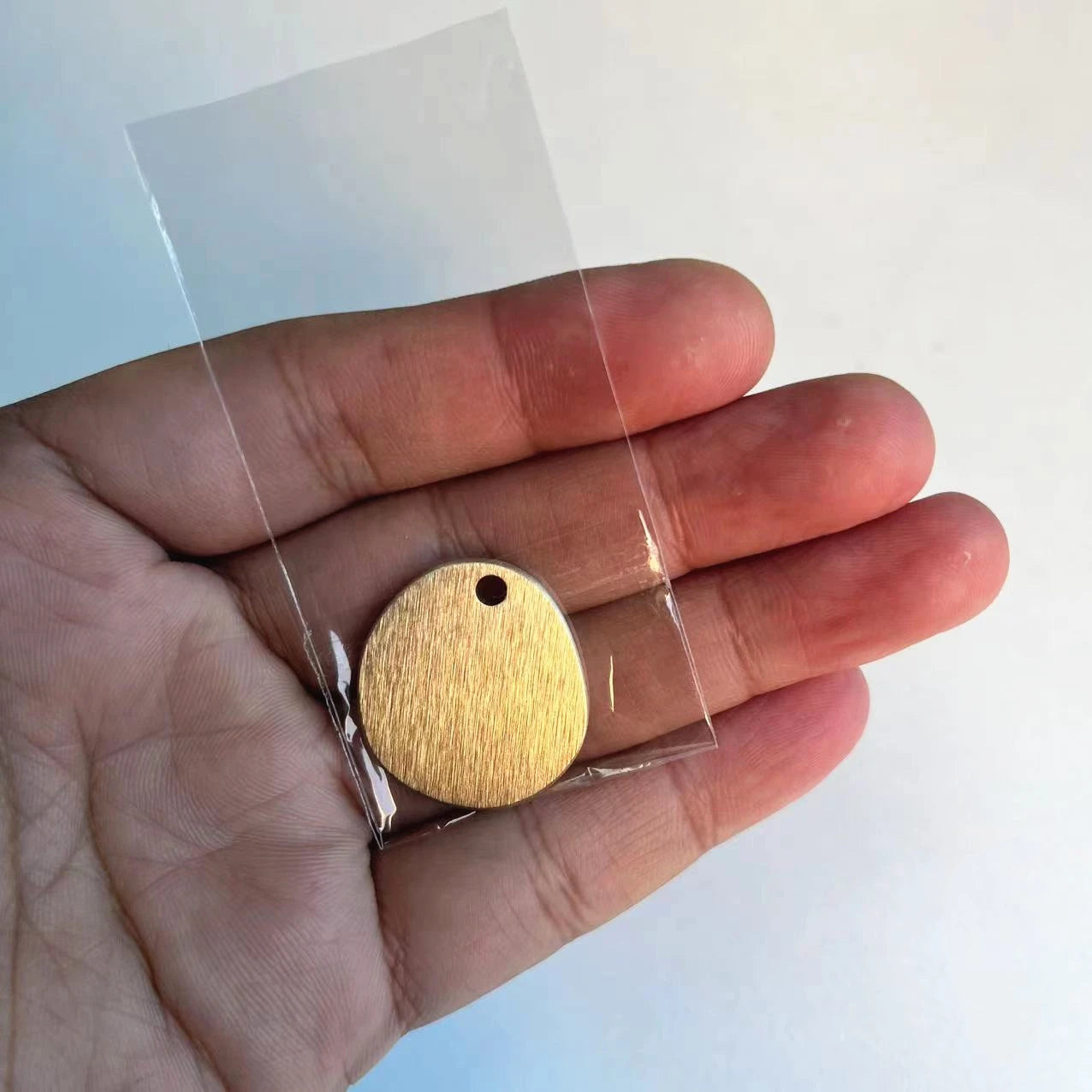 Luxury Irregular Round Brass Metal Tags Custom Pet ID Tags for Dogs and Cats in Solid Brass