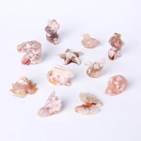 Factory Products Wholesale Cherry Blossom Agate Female Model Swan Animal Crystal Carving