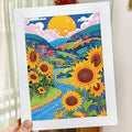 Healing Sunflower Diamond Painting Sticker Children's Handmade DIY Puzzle Point Drill Small Landscape Diamond Painting