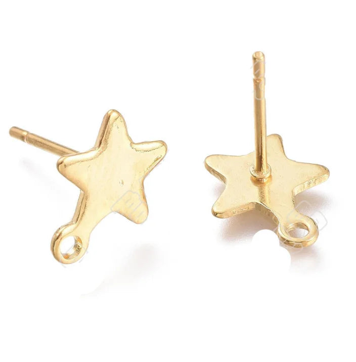 Women Men Ear Jewelry 2022 Diy Moon Star Circle Geometric Stainless Steel Earrings Jewelry Ear Studs with Loop