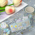 Custom Design 3D Foil Transparent PET Tape Sticker Roll for Scrapbook Art Supply