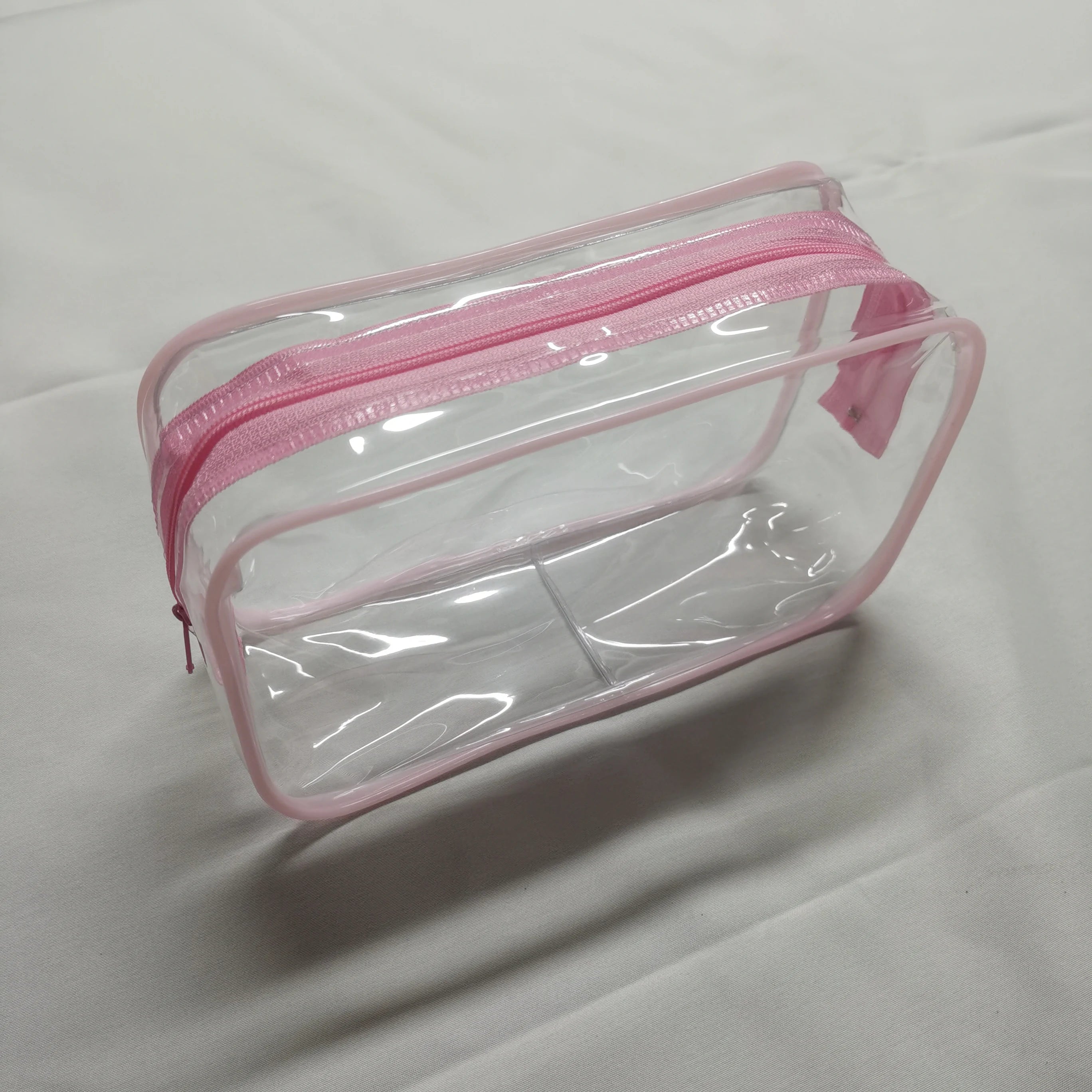 Wholesale  Transparent Clear Travel Makeup Bag Skincare Toiletry Bag  PVC Cosmetic Pouch Zipper Wash Bags