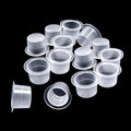 S/M/L Disposable Tattoo Ink Cups Plastic Pigment Clear Holder Container Caps Tattoo Permanent Makeup Microblading Supply