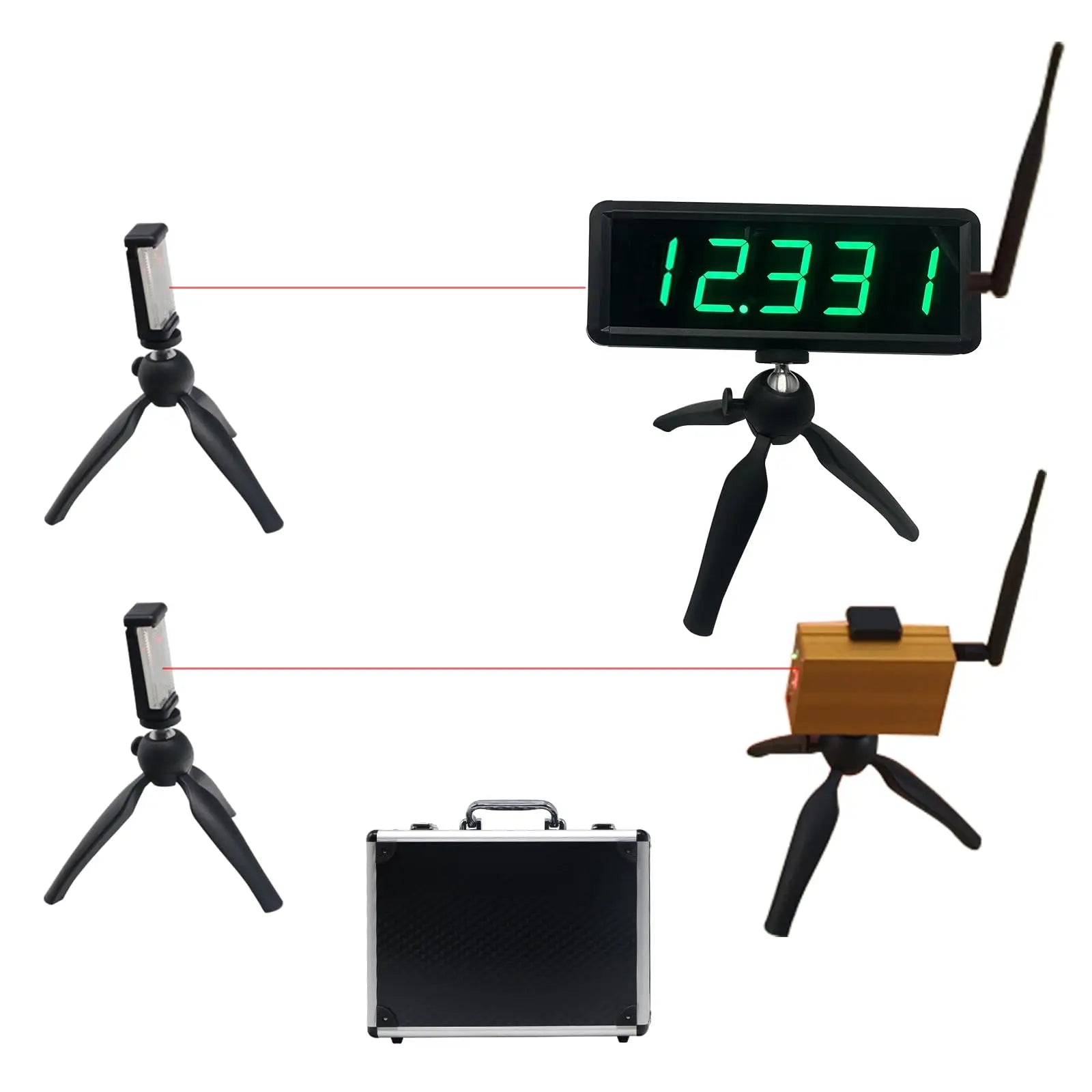 Wireless Laser Timer Track and Field Running Sprints LED Race Clock Racing Timer for Skating Training Athletes Timing System