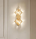 Hotel Lounge Nordic Light Living Room Bedroom Minimalist Stainless Steel Crystal Wall Lamp MegaBDM