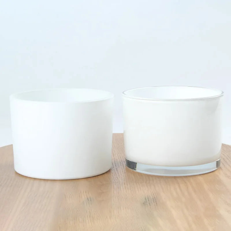 17 Oz Matte White Empty Refillable Glass Candle Container Jar for Wedding Decorative
