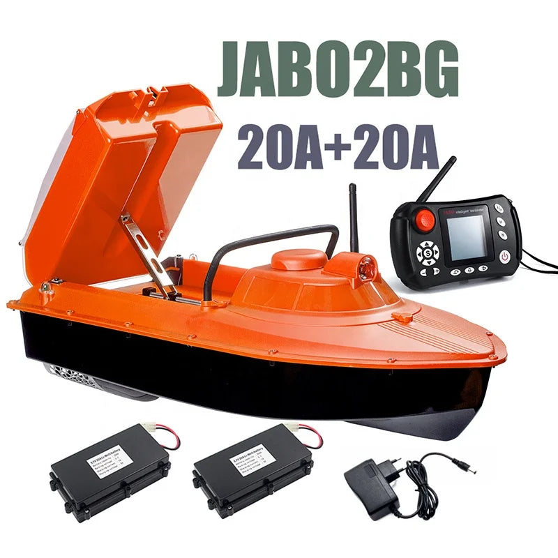 German Warehouse JABO2BG 20A*2 Orange 2 Li Batteries Fishfinder Carp Fishing Sonar Fish Finder Bait Boat Gps Autopilot for Sale