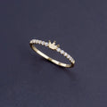 Cute Simple Chill Pure 925 Sterling Silver CZ Zircon Crown Shape Thin Finger Rings for Women Girls Jewelry
