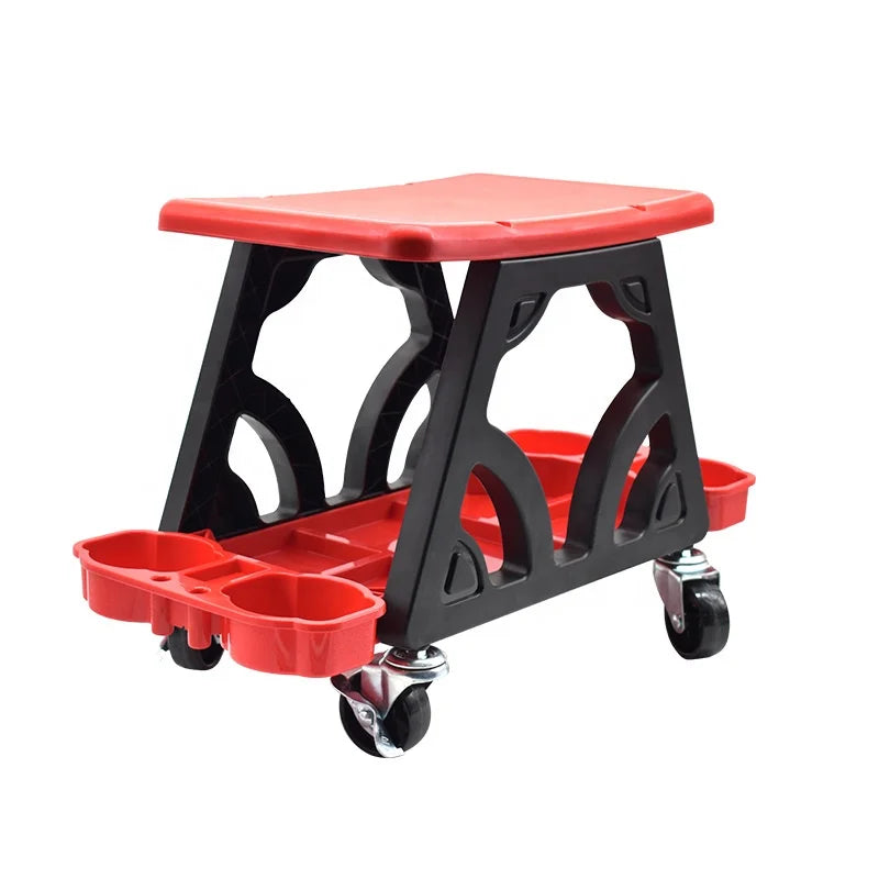 Universal Mechanics Seat Storage Stool with Wheels for Car Repair Roller Tool Organization Storage