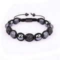 Jewelry Factory Making New Design 10mm Natural Stone Hematite Handmade CZ Ball Friendship Bracelet Men With Custom Logo