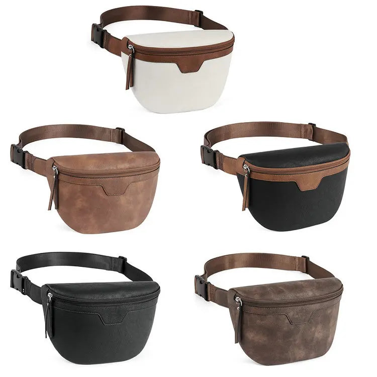 Women's PU Leather Side Waist Chest Sling Crossbody Luggage Cheaper Mobile Phone Cell Shoulder Messenger Bag Pouch for Travel