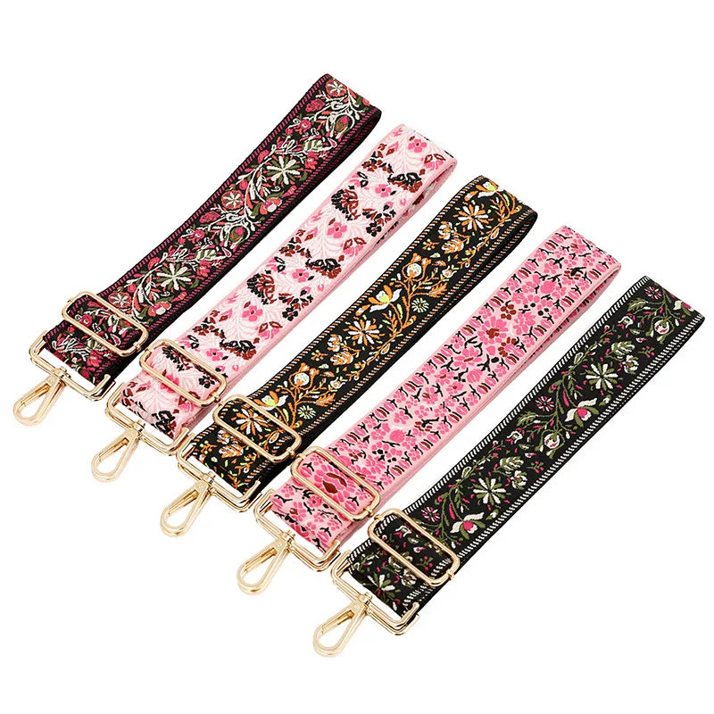 Meetee B-J2141 5cm Thickened Portable Vintage Pattern Braided Wide Shoulder Strap Adjustable Cross Body Long Bag Strap