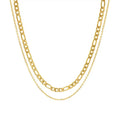MICCI Wholesale Custom PVD 18K Gold Plated Filled Stainless Steel MultiLayer Necklace Double Layer Chain Necklace