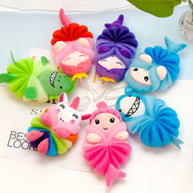 Animal Doll PE Plastic Material Loofah Net Mesh Ball Bath Shower Sponge Mesh Exfoliating Sponge Loofah Bath Ball Shower Puff