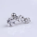 Fashion Ear Piercing Jewelry 100% Stainless Steel Prong Setting Star CZ Tragus Earrings for Women