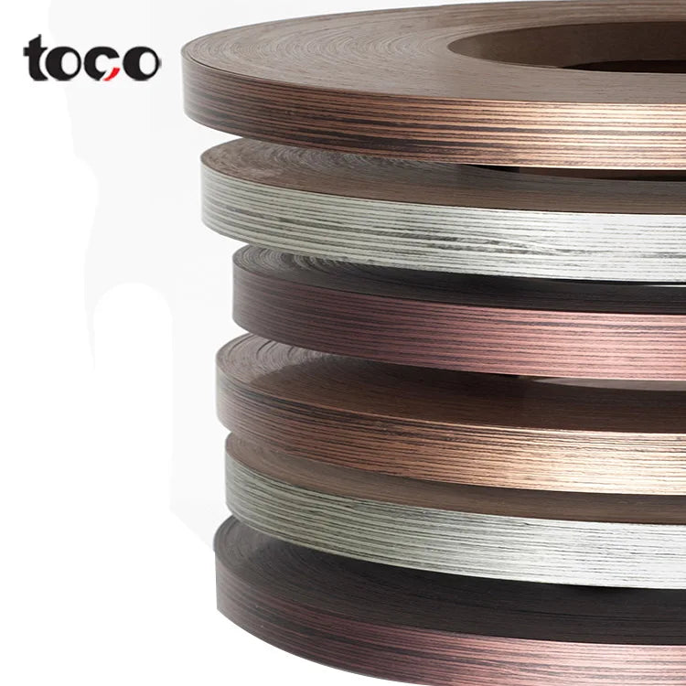 Toco Gold Furniture Meta Countertop Foshan Plastic Pvc Used High Gloss Pvc Edge Banding Tape Various Color