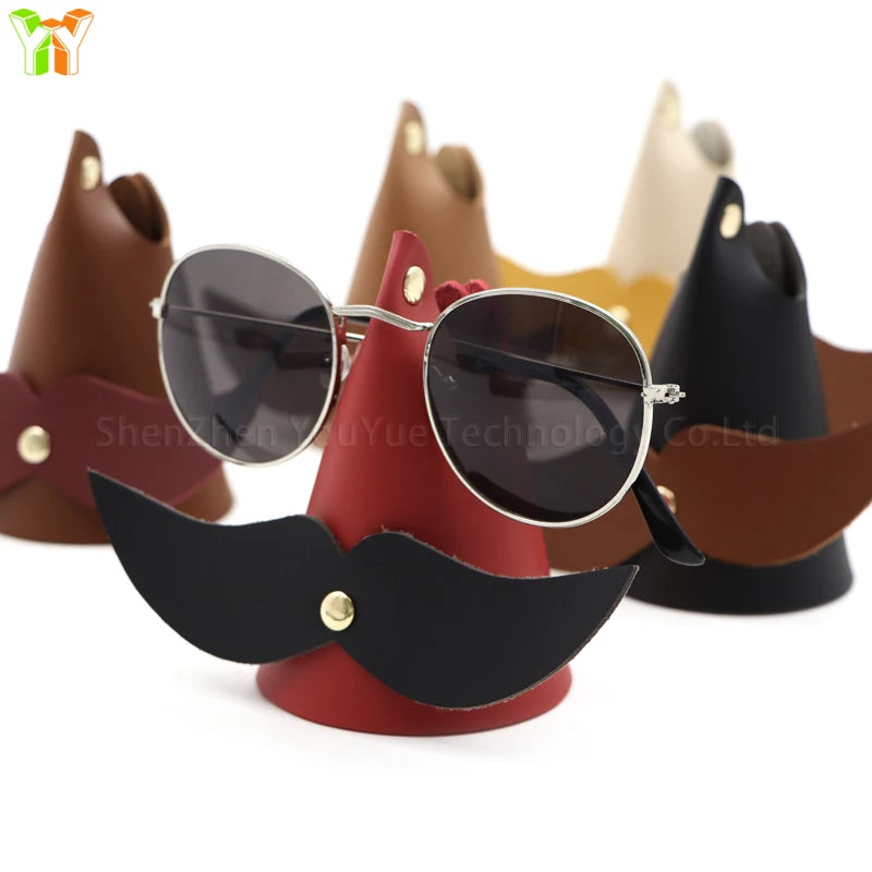 Eyeglasses Holder PU Leather Beard Shape Glasses Display Stand Eyeglasses Storage for Necklace Bracelet