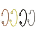 SC Hot Sale Simple Gold Silver Bracelet Fashion Rose Black Open Bracelet Bangle Korean Twist Magnetic Bracelet for Women Men