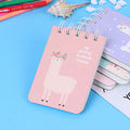 Mini Cute Pocket Notepad Student Vocabulary Book Cartoon Alpaca Spiral Notebook 3208
