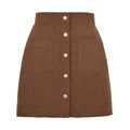 2024 Autumn and Winter New Corduroy Wrap Buttock Short Single-breasted Solid Color Women Skirt