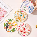 New Design Flower Pattern Coasters Round Ceramic Table Coaster Non-Slip Ceramic Drink Coaster for Coffee Mug and Cups