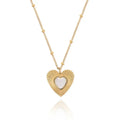 Wholesale Dainty New Fashion Women's 18K Gold Necklace Chains Yellow Gold Plated Star-shaped Shell Radiant Heart Necklace Trendy