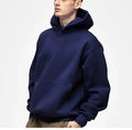 Custom Logo Oversize Blank Fleece Hoodies No String Embroidery 500g Heavy Weight Street Wear Plain Men's Hoodies
