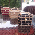Pearl Purses Luxury Women Handbag Crystal Wedding Beaded Lady Mini Metal case