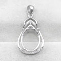 Sterling Silver 12*15mm Semi Mount Pendant Empty Frame Blank Support Setting S925 Base Holder Without Center Stone for DIY Inlay