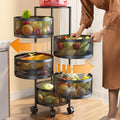 3 4 5 Layer Rotating Utility Trolley Cart Kitchen Storage Rack Organizer With Wheels