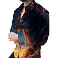New Arrival All Floral Printed Wedding Party Regular Fit Button-Up Shirt African Traditional Polyester Quick Dry for Men