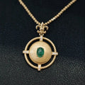 Hot Sale Luxury 18K Gold Iris Pendant Necklace Emerald Diamond With Vintage Style Fine Pendants & Charms Gift Without Chain