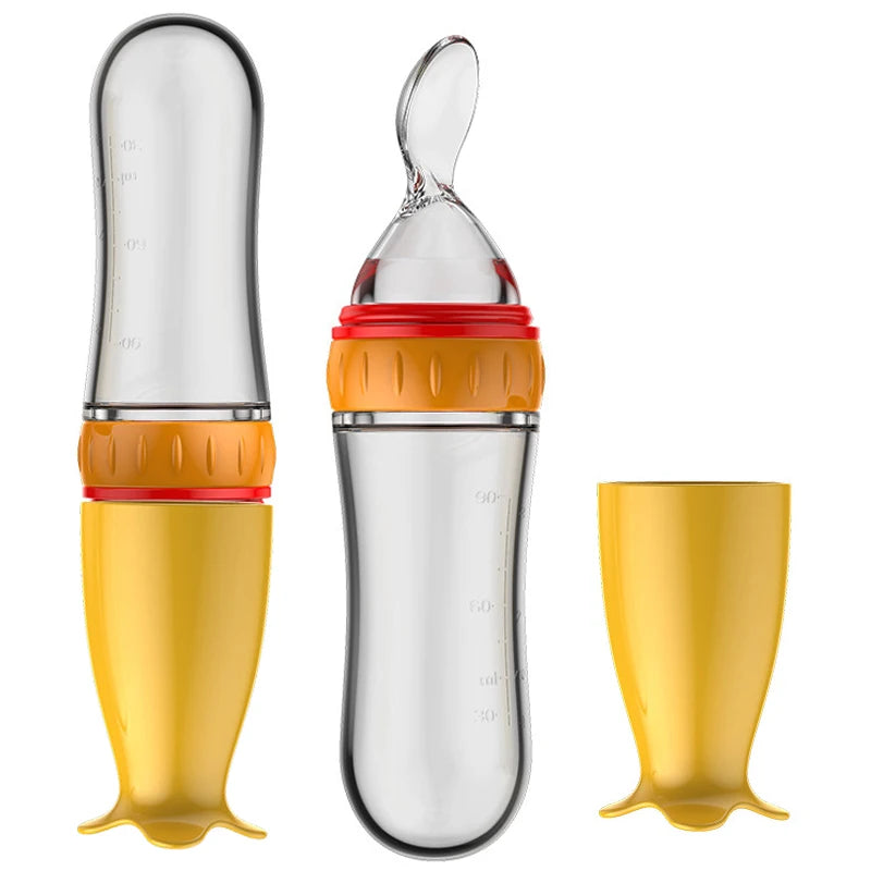 Feeding Spoon Child Supplies Baby Rice Paste Bottle Children Feeding Rice Paste Spoon Silicone Squeezed Food Supplement Bottle