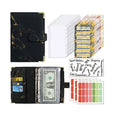 A6 Wholesale 6 Colors PU Leather Binder Budget Set Organizer Money Budget Binder Wallet with Zipper Envelops