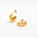 Fenny 18K Gold-plated Wholesale Waterproof&No Fade Geometric Hollow C-shaped Stainless Steel Hoop Earring for Women