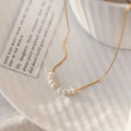 Dina New Women Jewelry Dainty Elegant 14k Gold Plated Stainless Steel Chain Freshwater Pearl Choker Necklace