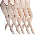 V Shaped Floral Pattern Nylon Knitted Thigh High Breathable Carnival Fishnet Stockings White Bulk V Cut Skin Tone Plus Size