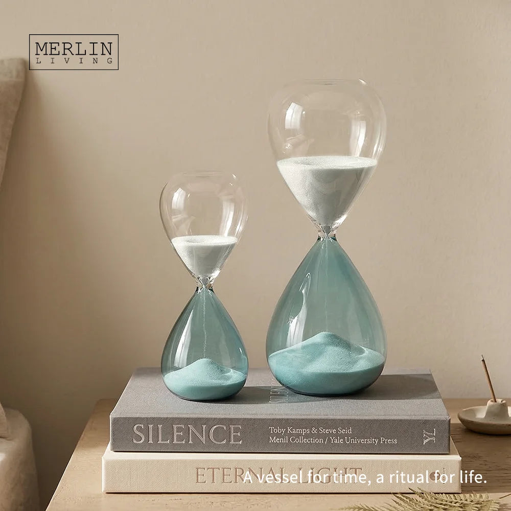 Merlin Living Room Decor Stained Glass Hourglass Timer for Modern Home Decor Accessories