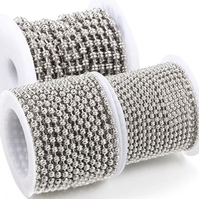 Unique New Arrival Bead Chain for Women Men 3 Different Sizes Egg Beads Stainless Steel Link Chains for Making Jewelry Necklace