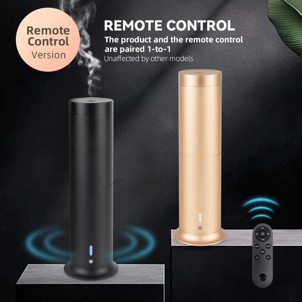 Hotel Home Luxury Aluminum Air Fragrance Silent Diffuser Aroma Wireless Essential Oil Diffusor De Aromas Tower Diffuser