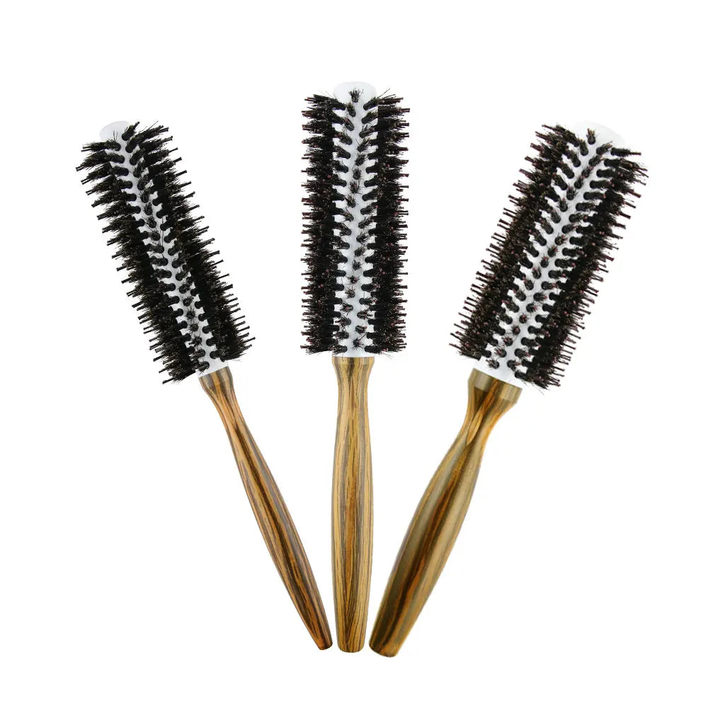 Custom Logo Women's Salon Hair Brush Detangling Round Boar Bristle Styling Curly Hair Brush Nylon Material Box Packaging Price