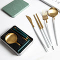 Detachable Travel Utensils Stainless Steel Foldable Flatware Cutlery Sets for Picnic