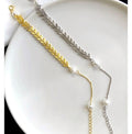 Korean Style 925 Sterling Silver Wheat Shaped Bracelet Gold Plated Pearls Leaves Wheat Bracelet for Girls