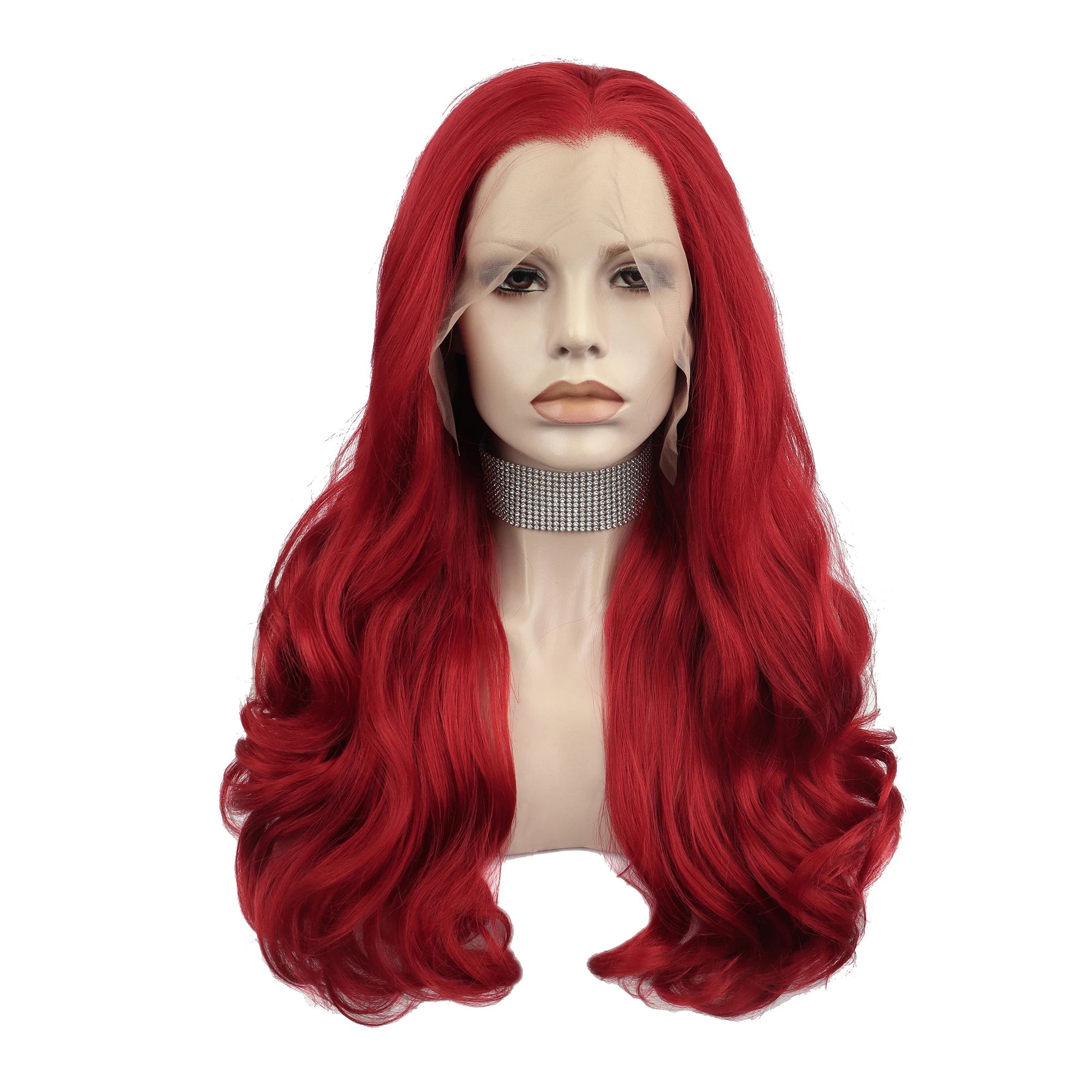 New Style High Temperature Fiber Synthetic Lace Front  Wig Long Wave for Woman