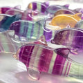 Hand Carved 7cm Natural Rainbow Fluorite Quartz Crystal Animal Dolphin Carving for Home Decoration