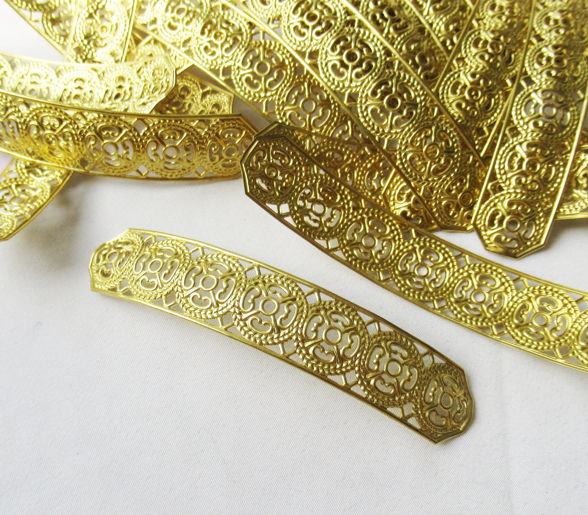 Arch Filigree 15x78mm Long Raw Brass Findings
