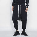 Men's Summer Streetwear Baggy Drop-Crotch Casual Pants Hip Hop Dance Joggers Trendy Loose Fit Harem Cuffed Trousers