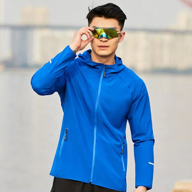 Fashion Comfort Full Zipper Plain Print Logo Sport Hooded Jacket Zipper up JacketJacket for Men