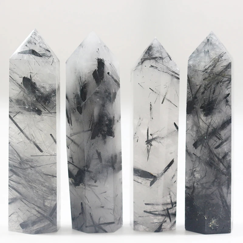 Hot Sale Crystal Wand Point Healing Energy Reiki Black Rutile Tourmaline Point